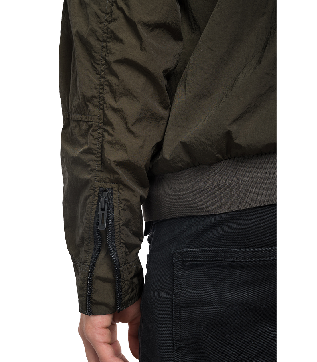 ガーメントダイ ナイロンポプリン ウィンドウジャケット 詳細画像 グリーンブラック 8